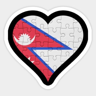 Nepalese Jigsaw Puzzle Heart Design - Gift for Nepalese With Nepal Roots Sticker